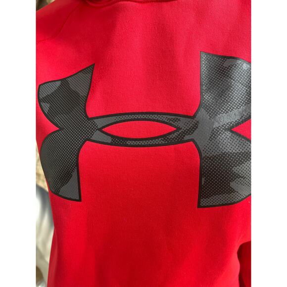 Under Armour Hooded Red Black Sweatshirt with Pocket Youth Size XL - Picture 3 of 4